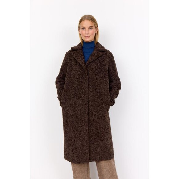 NWT SOYA CONCEPT MUKITE Chocolate Brown Teddy Jacket - Picture 5 of 10